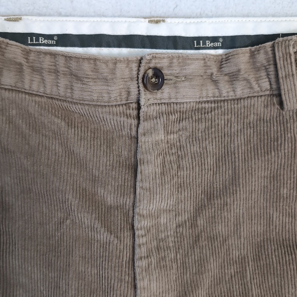 LL Bean Mens Corduroy Pants 40x29 Brown Comfort Waist Stretch‎